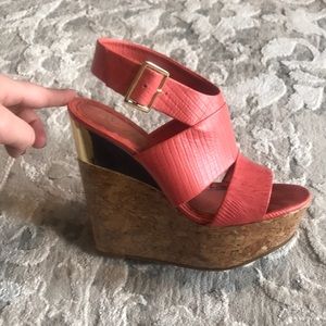 Alice and Olivia coral wedge